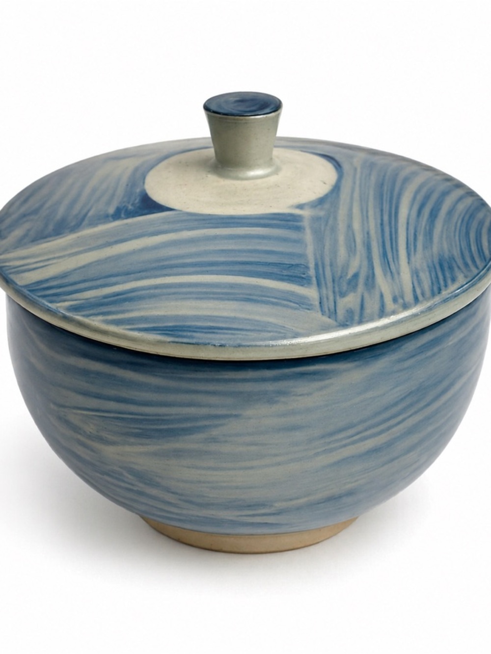 Handmade Studio Pottery Lidded Bowl Clayation Pottery, Eric Wong Blue Glaze​